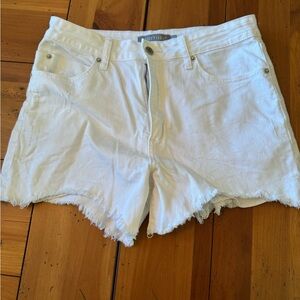 Just USA white jean shorts- high waisted, size Large